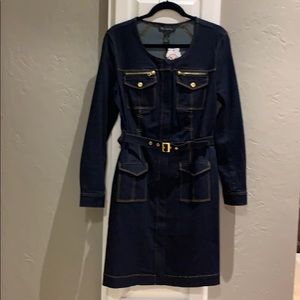 Denim Front Zip Dress new with tags